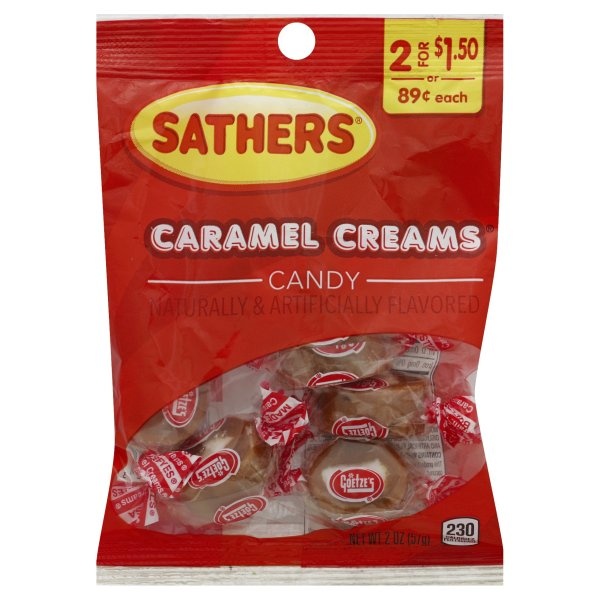 slide 1 of 6, Sathers Caramel Creams , 2 oz