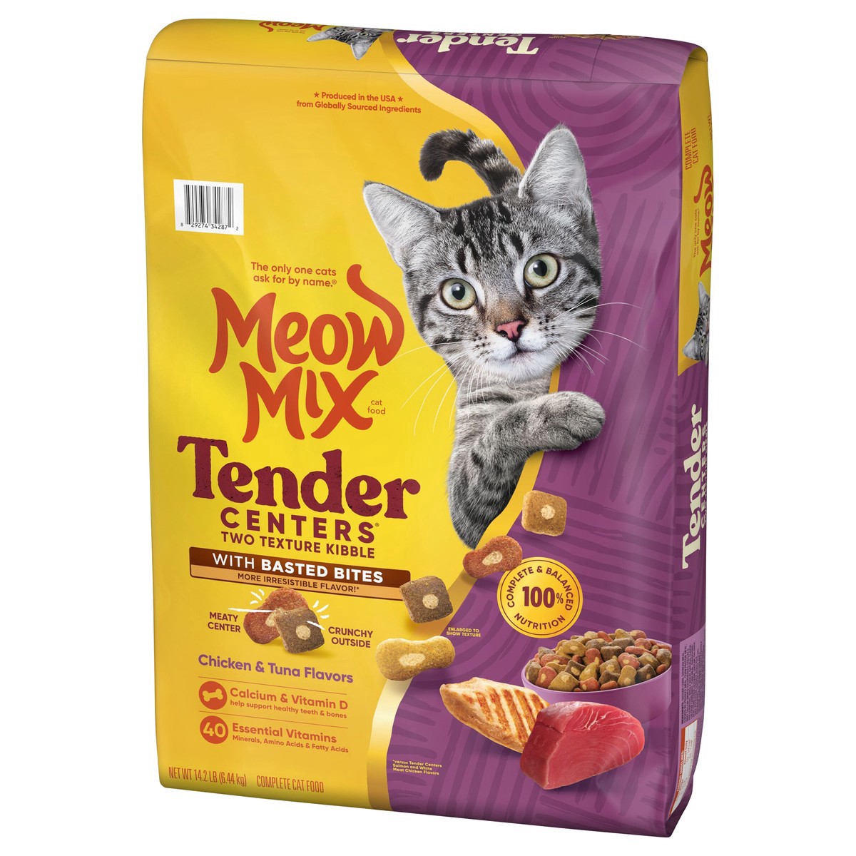 slide 3 of 14, Meow Mix Tender Centers with Basted Bites Chicken and Tuna 14.2 lb, 13.5 lb