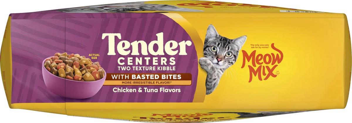 slide 9 of 14, Meow Mix Tender Centers with Basted Bites Chicken and Tuna 14.2 lb, 13.5 lb