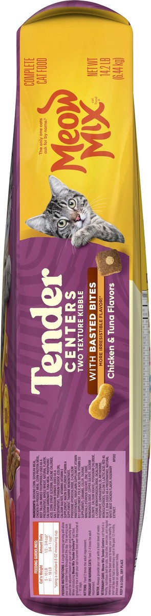 slide 12 of 14, Meow Mix Tender Centers with Basted Bites Chicken and Tuna 14.2 lb, 13.5 lb