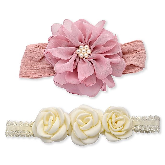 slide 1 of 1, Khristie Floral and Pearl Headbands, 2 ct