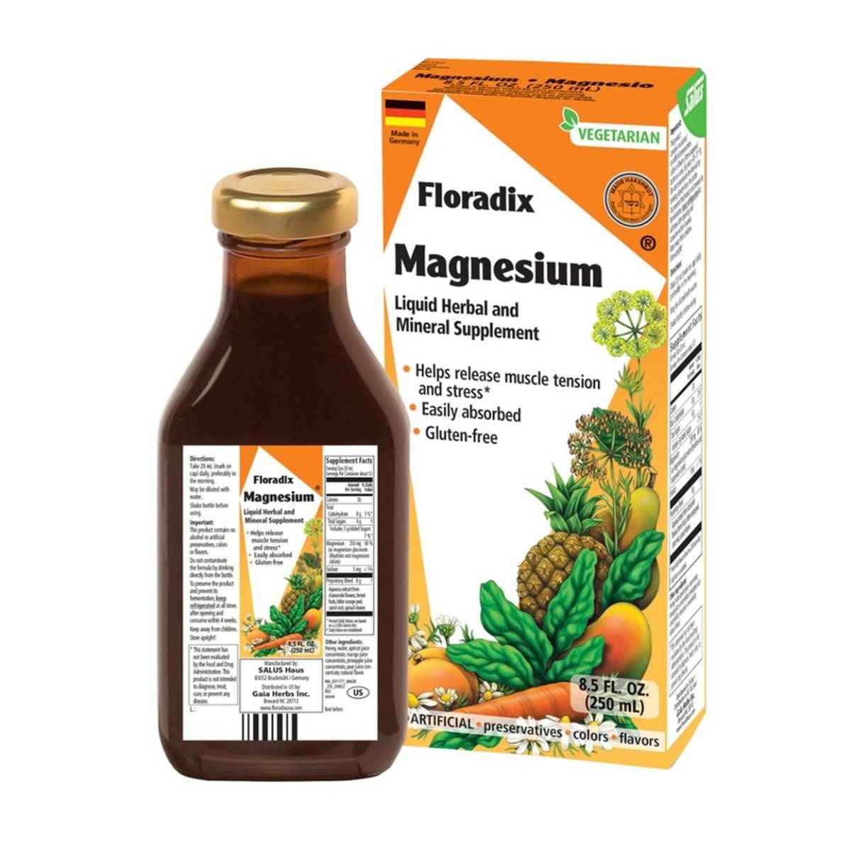 slide 1 of 1, SALUS Haus Floradix Magnesium Liquid, 8.5 oz