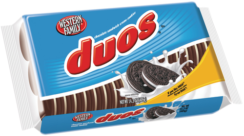 slide 1 of 1, Western Family Duos Cookies, 14.3 oz