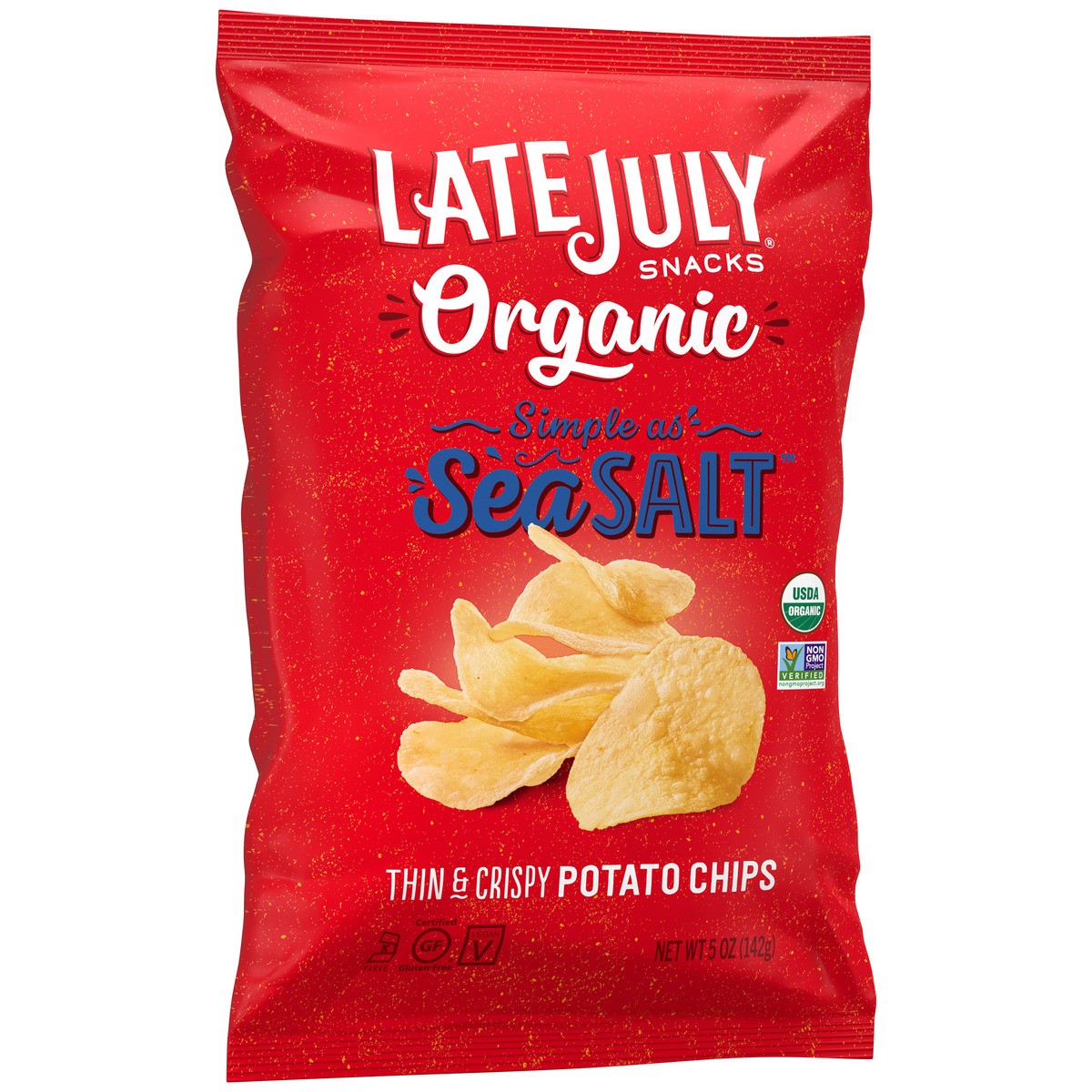 slide 3 of 9, Late July Snacks Sea Salt Organic Potato Chips, 5 oz