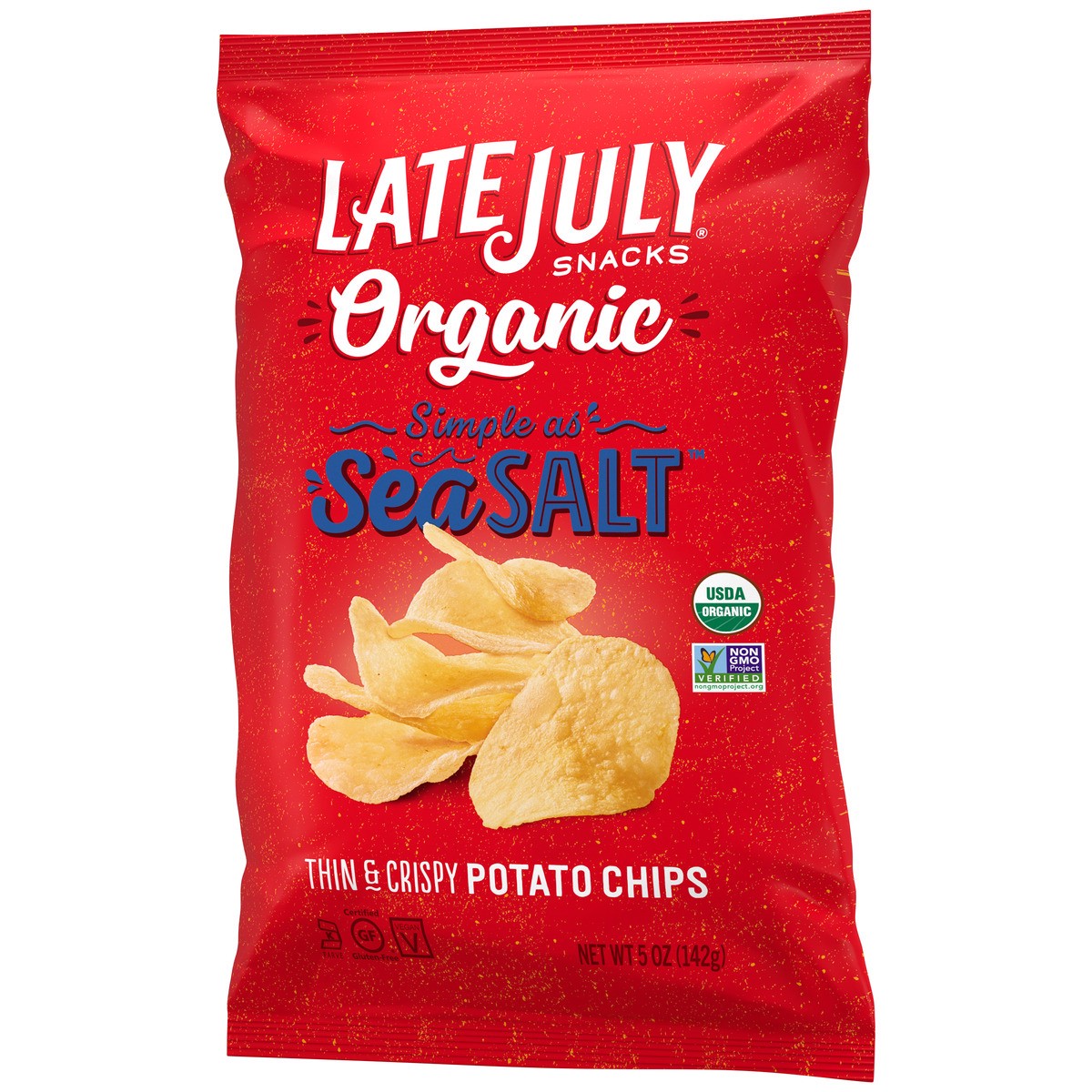 slide 5 of 9, Late July Snacks Sea Salt Organic Potato Chips, 5 oz