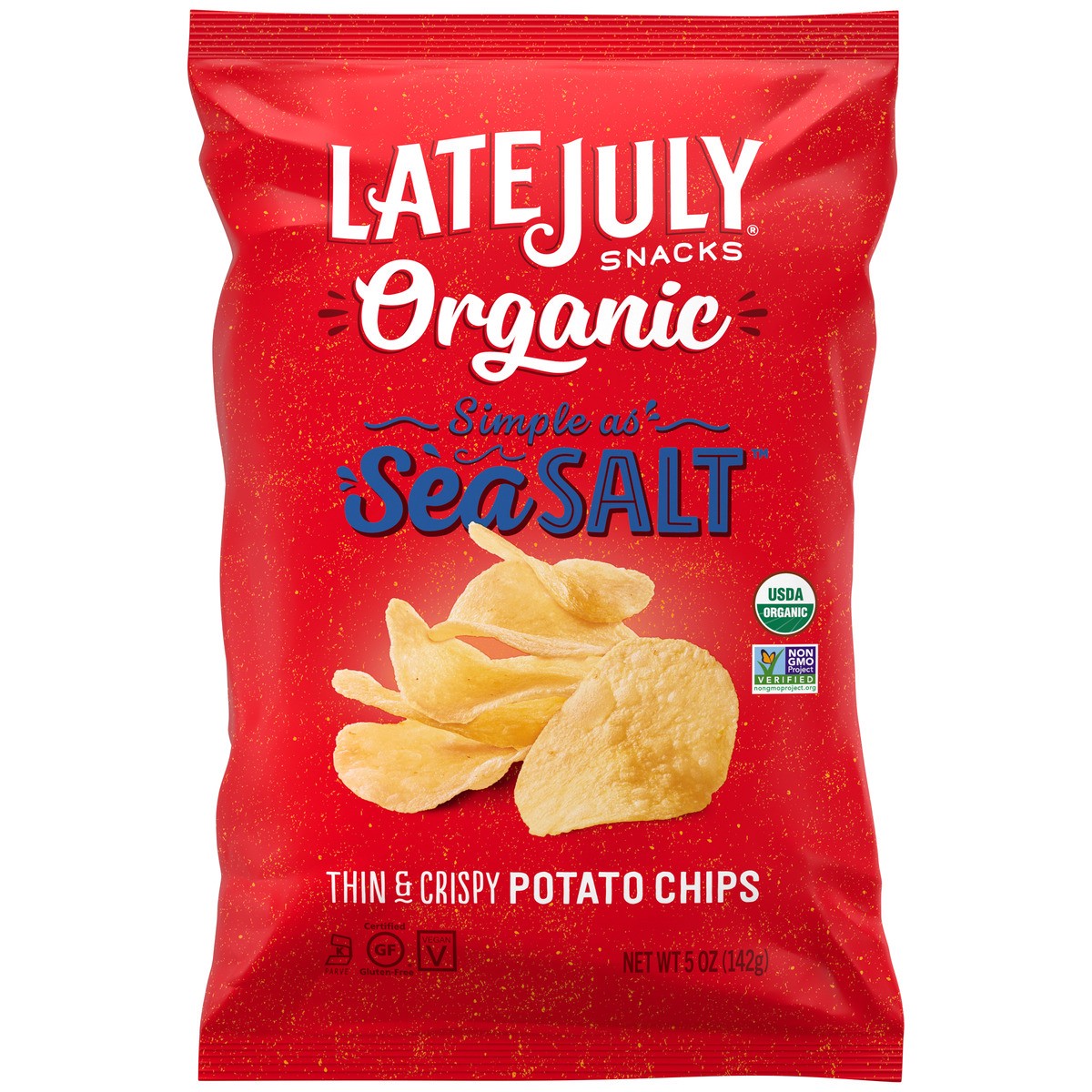 slide 4 of 9, Late July Snacks Sea Salt Organic Potato Chips, 5 oz