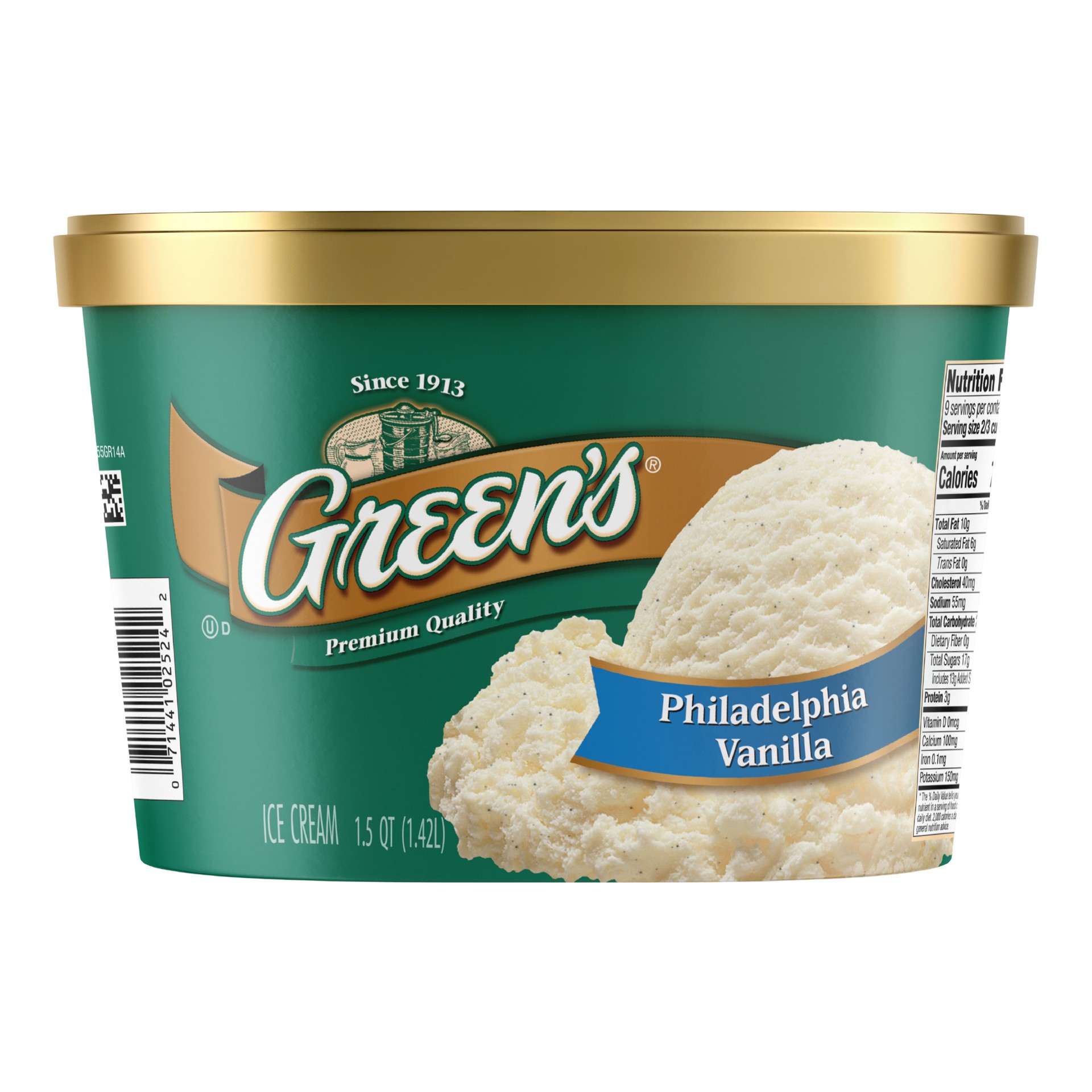 slide 1 of 10, Green's Philadelphia Vanilla Premium Ice Cream, 1.5 Quarts, 1.5 qt