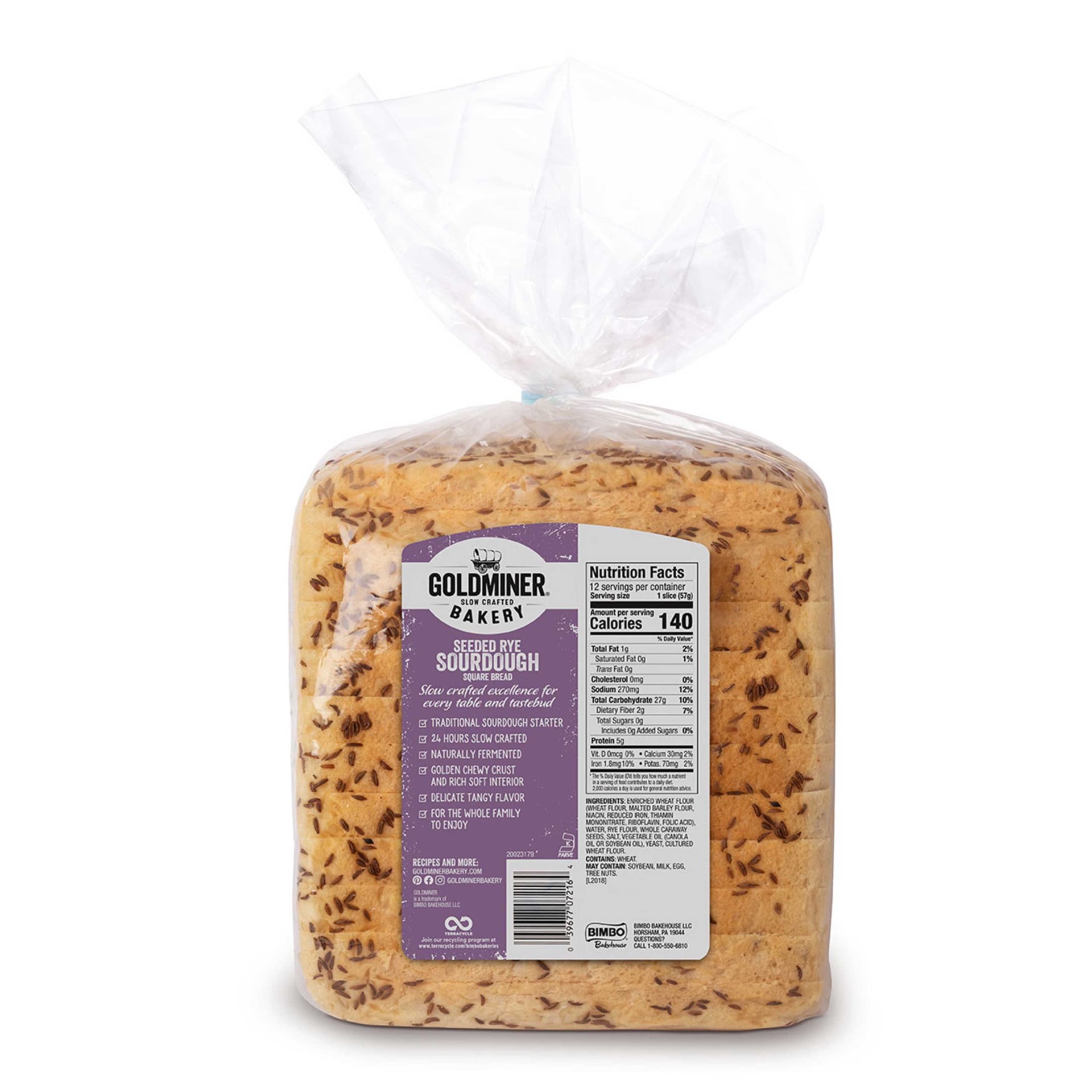 slide 3 of 8, California Goldminer Goldminer Seeded Rye Sourdough Square Bread, 24 oz