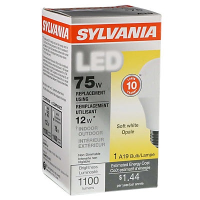 slide 1 of 1, Sylvania A19 LED 75 Watt Soft White Light Bulb, 1 ct