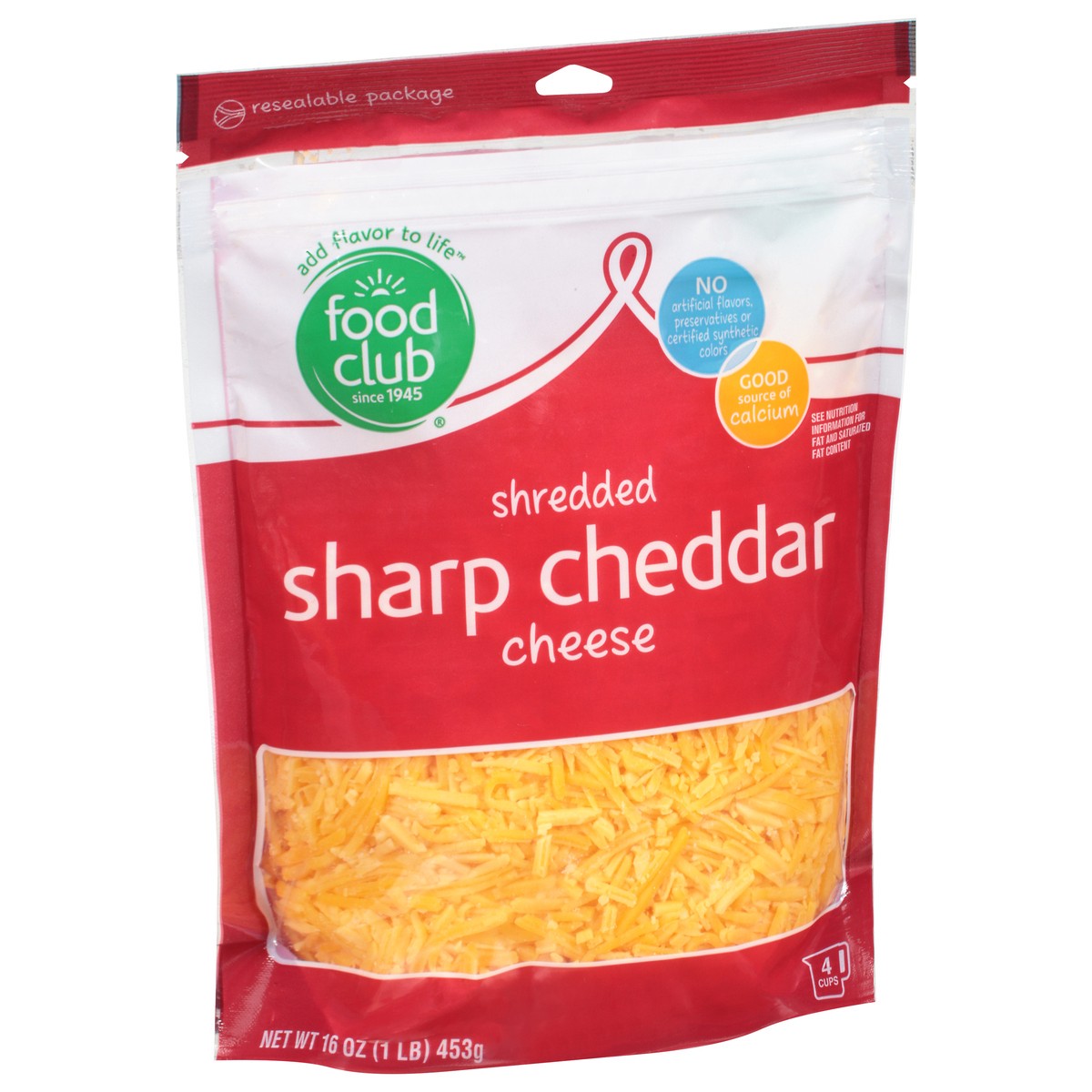 slide 2 of 11, Food Club Fine Shred Sharp Chedd, 8 oz