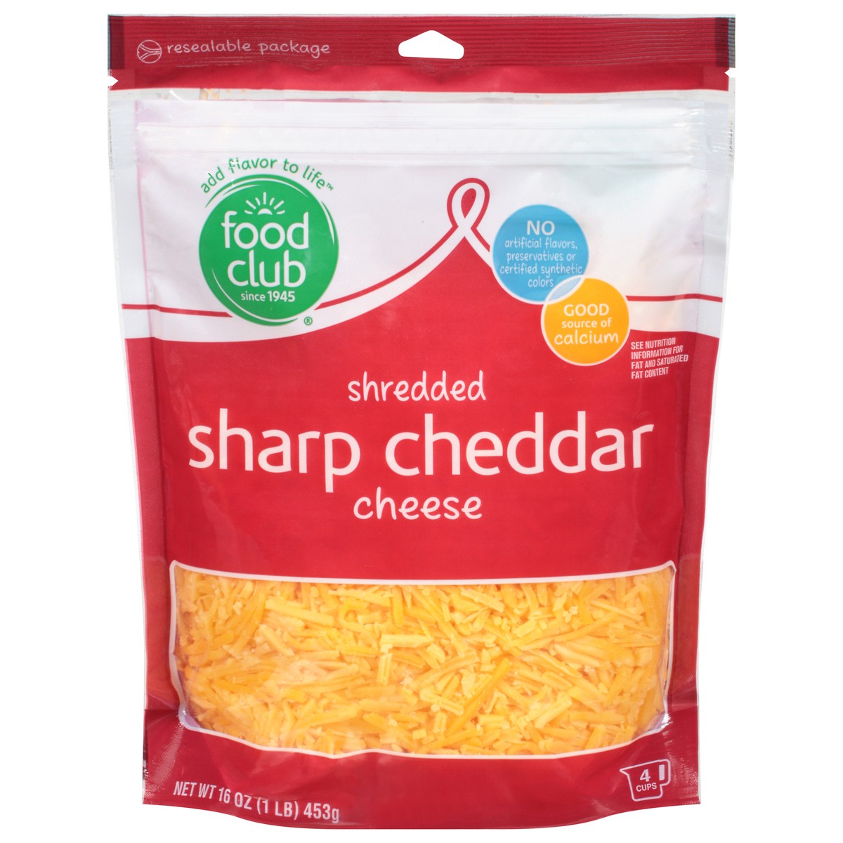 slide 1 of 11, Food Club Fine Shred Sharp Chedd, 8 oz