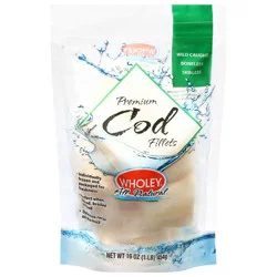 Wholey Wild Caught Boneless Skinless Premium Cod Fillets 16 oz
