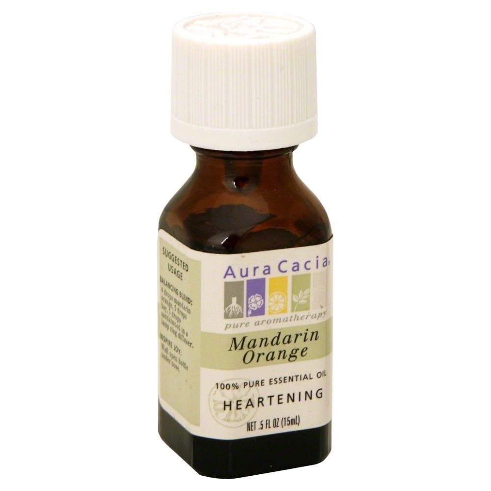 slide 1 of 1, Aura Cacia Heartening Mandarin Orange Pure Essential Oil, 0.5 fl oz