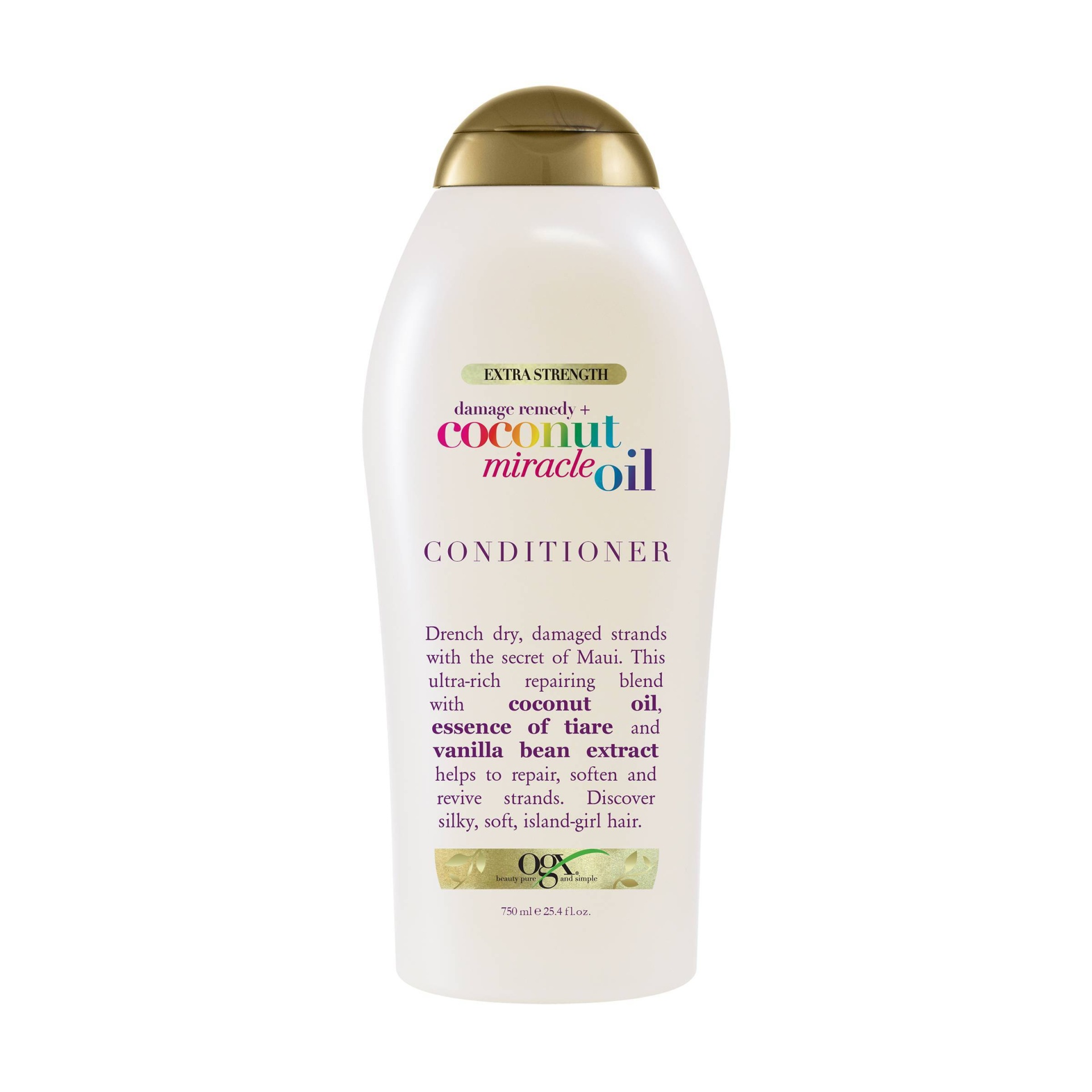 slide 1 of 1, OGX Extra Strength Coconut Miracle Oil Conditioner, 25.4 fl oz