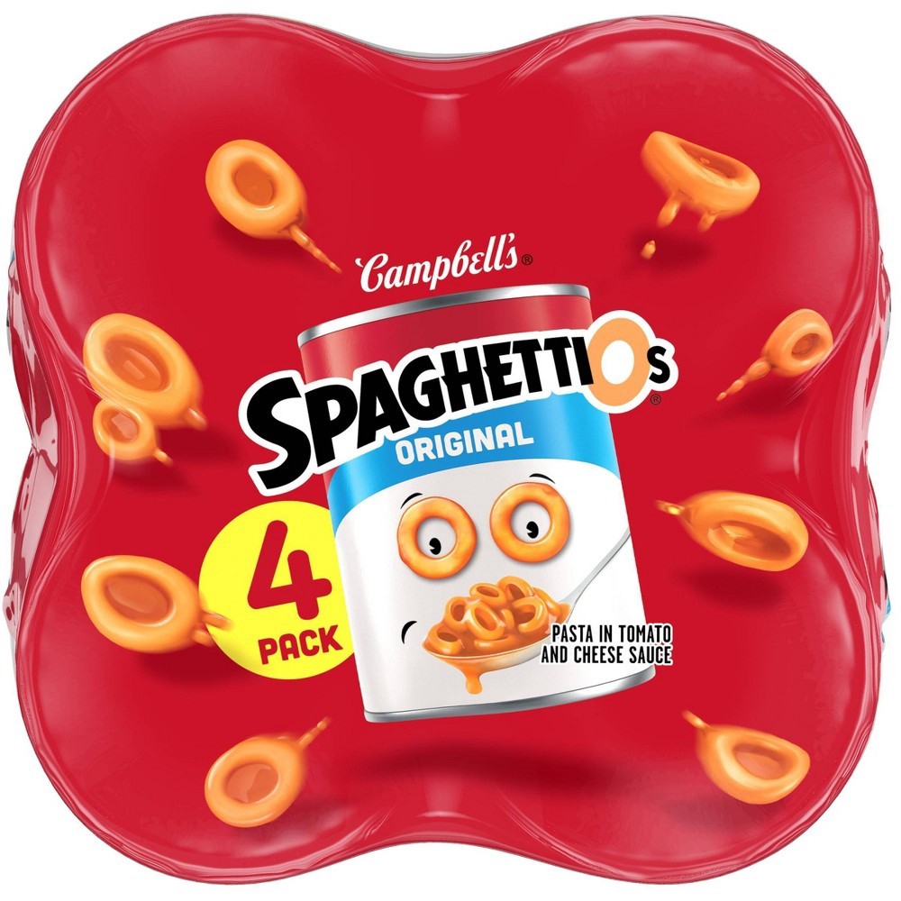 slide 4 of 7, Campbell's SpaghettiOs Original Canned Pasta, 15.8 oz Can (Pack of 4), 63.20 oz