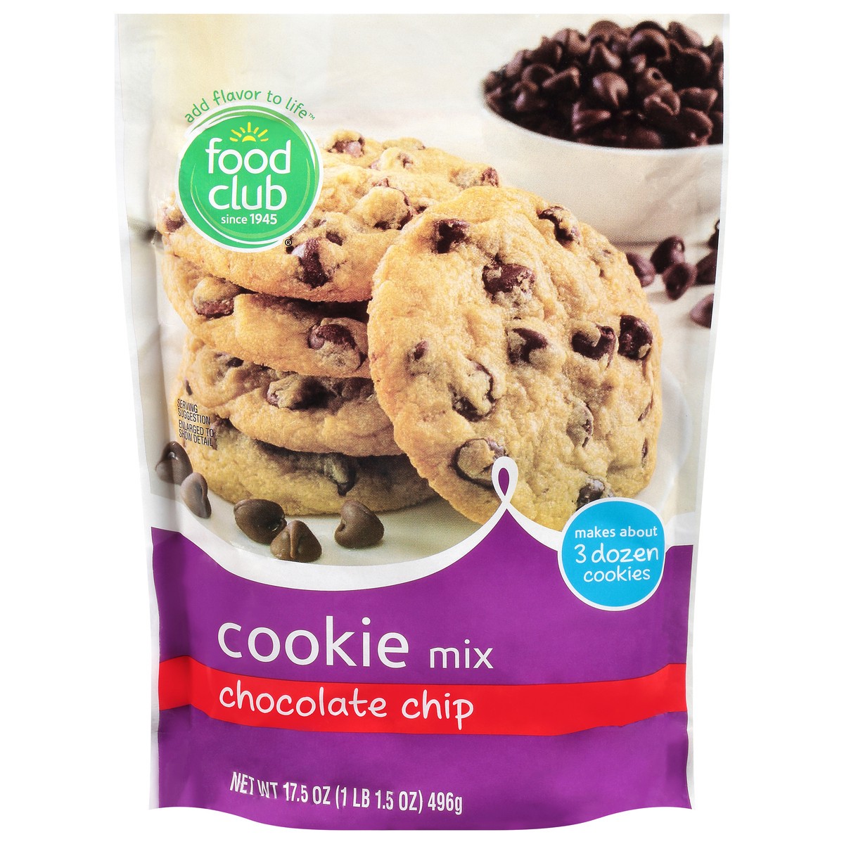 slide 1 of 1, Food Club Chocolate Chip Cookie Mix, 17.5 oz