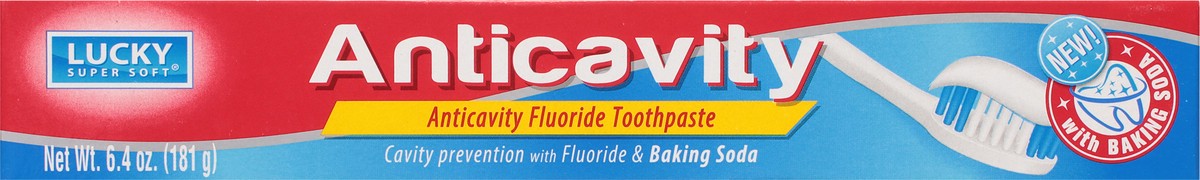 slide 9 of 14, Lucky Super Soft Anti Cavity Fluoride Toothpaste with Tooth Brush, 9 oz