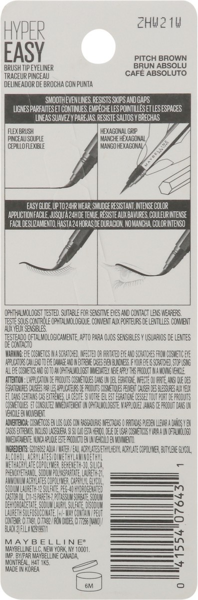 slide 5 of 9, Maybelline Hyper Easy Pitch Brown Liquid Pen Eyeliner 0.018 fl oz, 0.02 fl oz