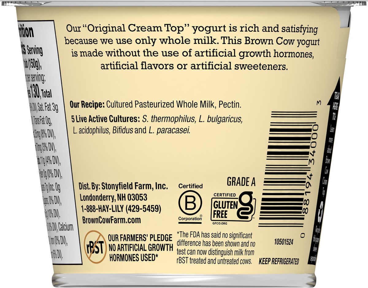 slide 7 of 7, Brown Cow Whole Milk Plain Yogurt 5.3 oz, 5.3 oz