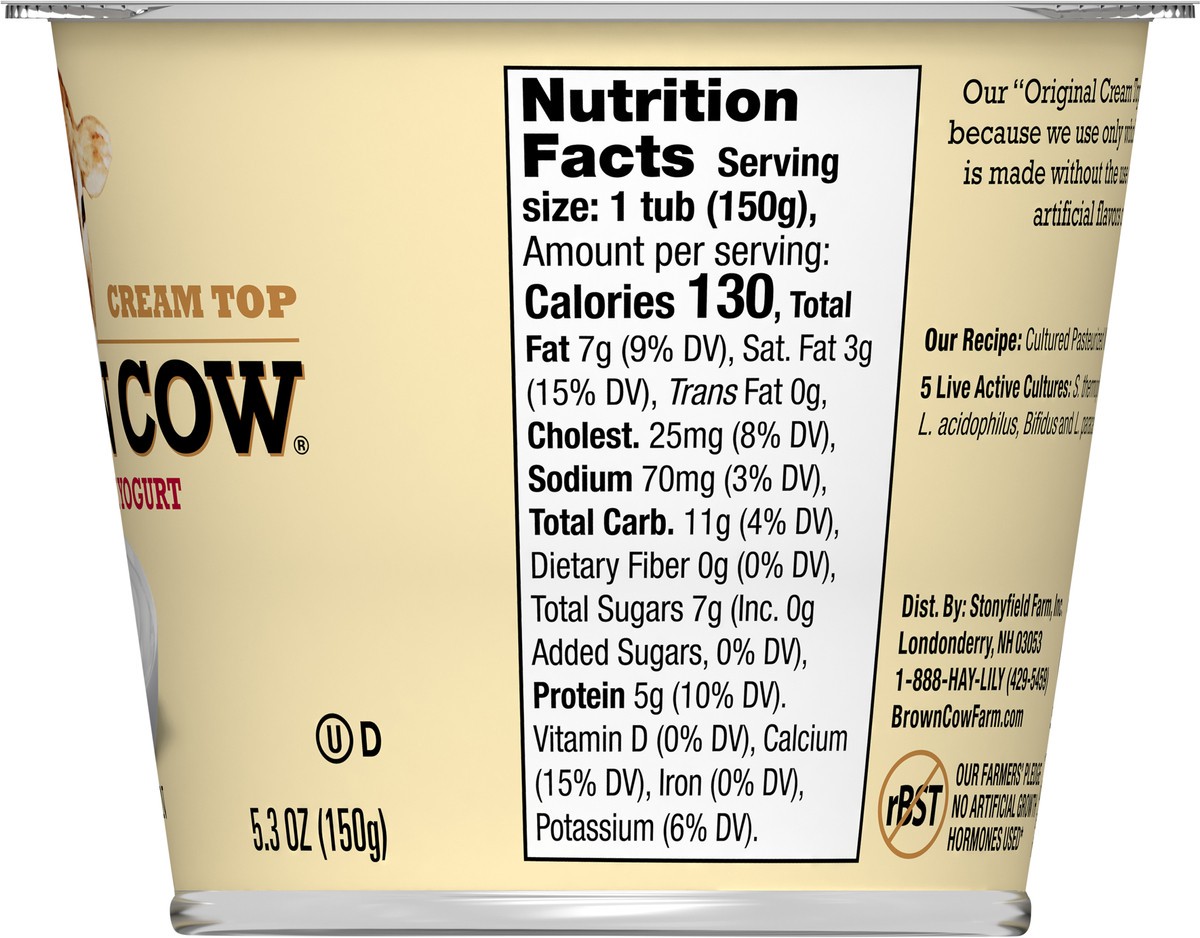 slide 2 of 7, Brown Cow Whole Milk Plain Yogurt 5.3 oz, 5.3 oz