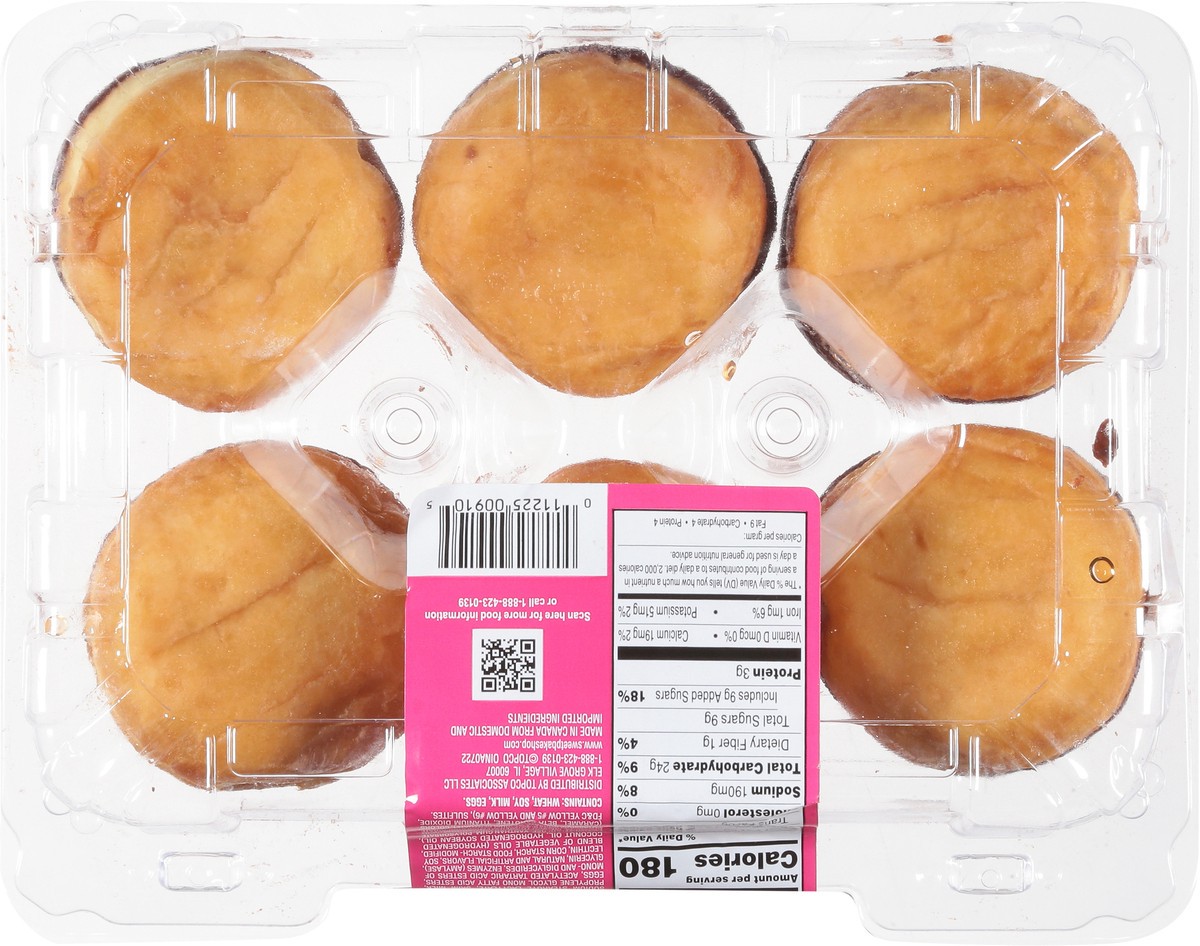 slide 3 of 15, Sweet P's Bake Shop Chocolate Boston Cream Donuts Mini 6 ea, 6 ct