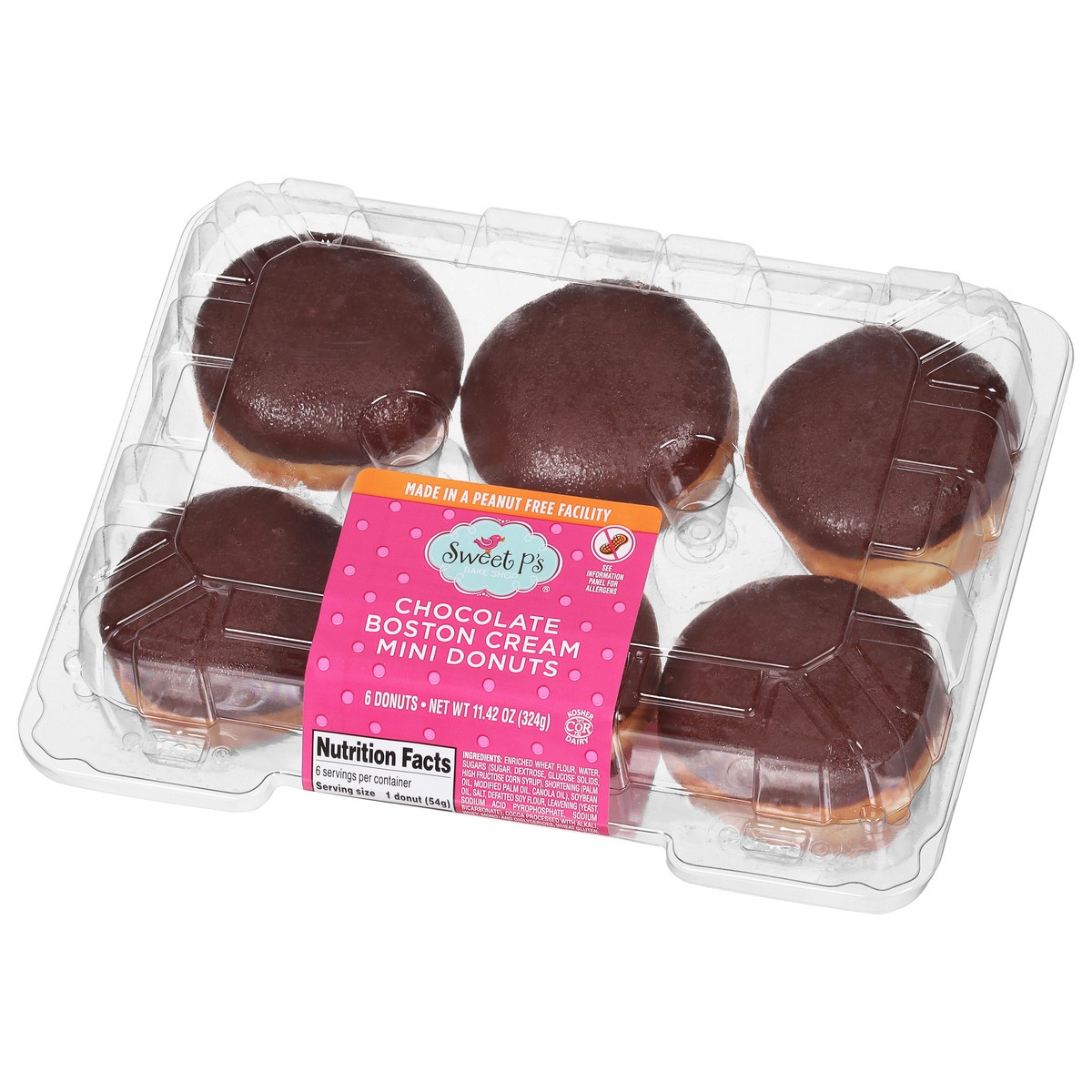 slide 13 of 15, Sweet P's Bake Shop Chocolate Boston Cream Donuts Mini 6 ea, 6 ct