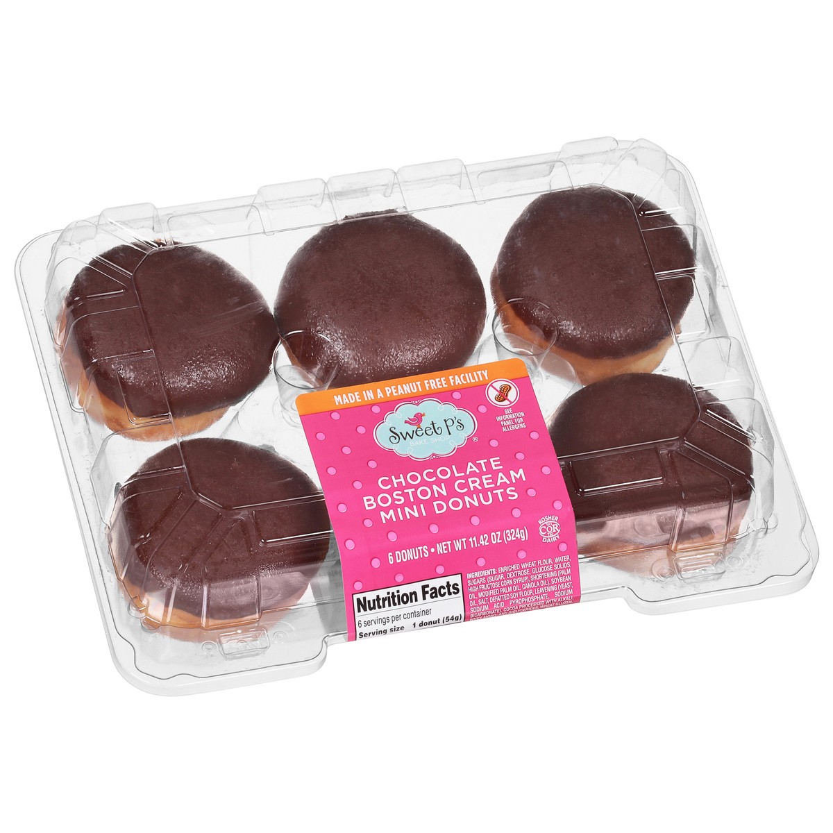 slide 6 of 15, Sweet P's Bake Shop Chocolate Boston Cream Donuts Mini 6 ea, 6 ct