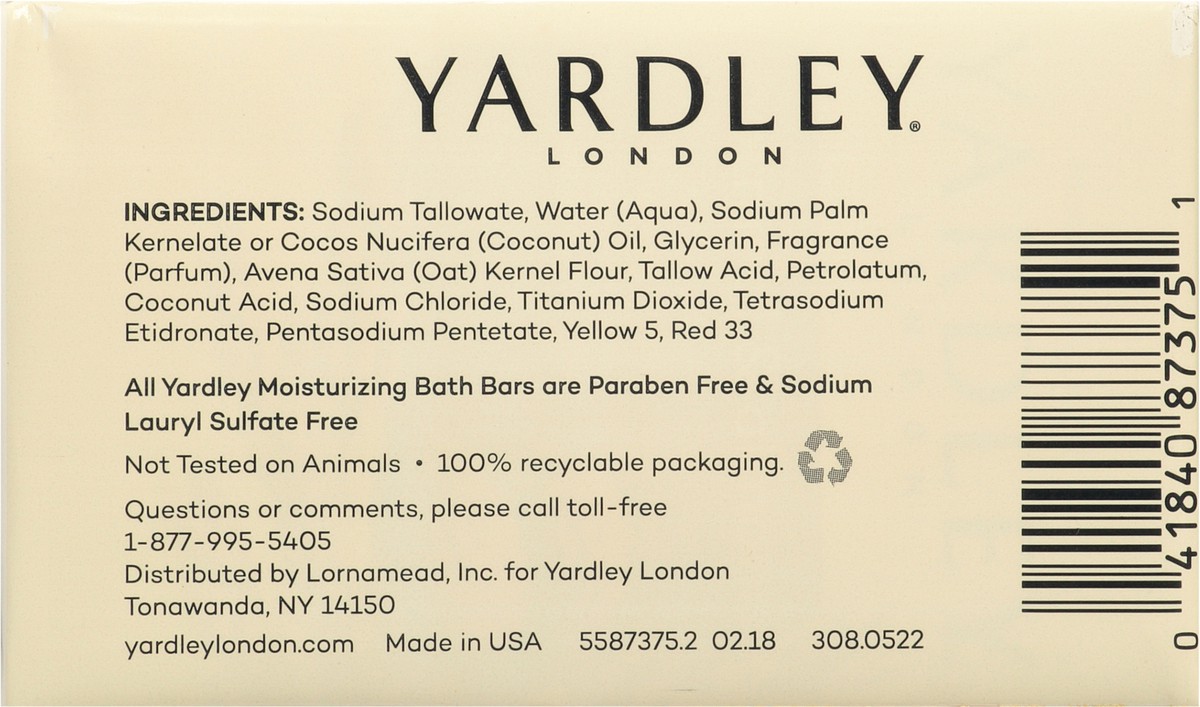 slide 4 of 9, Yardley London Nourishing Bath Soap Bar Oatmeal & Almond, Helps Soothe Dry Skin & Gently Exfoliates with Natural Oatmeal, 4.0 oz Bath Bar, 4 Soap Bars, 4 ct; 4.25 oz