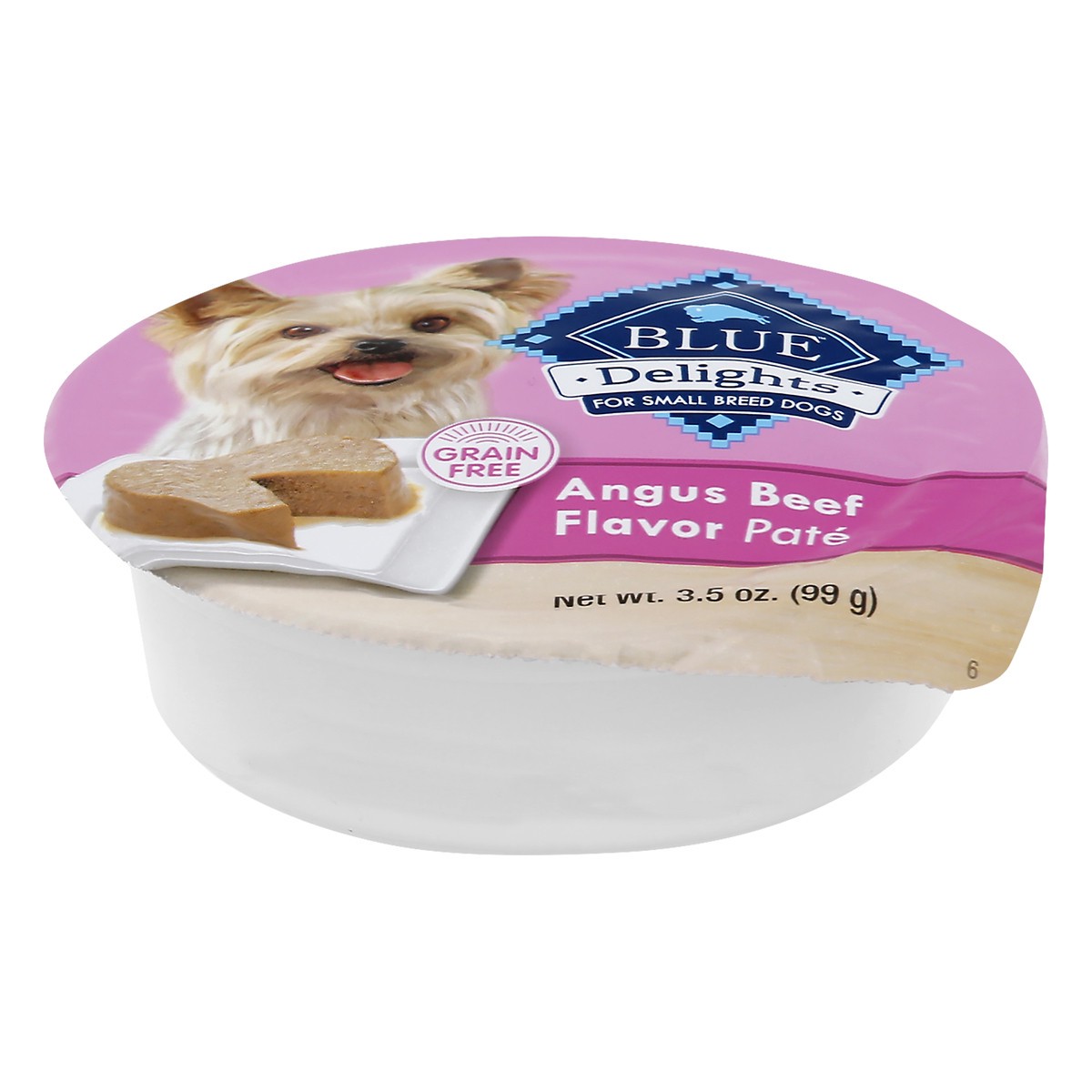 slide 1 of 9, Blue Buffalo Blue Delights Grain Free Pate For Small Breed Dogs Angus Beef Flavor 3.5 oz, 3.5 oz