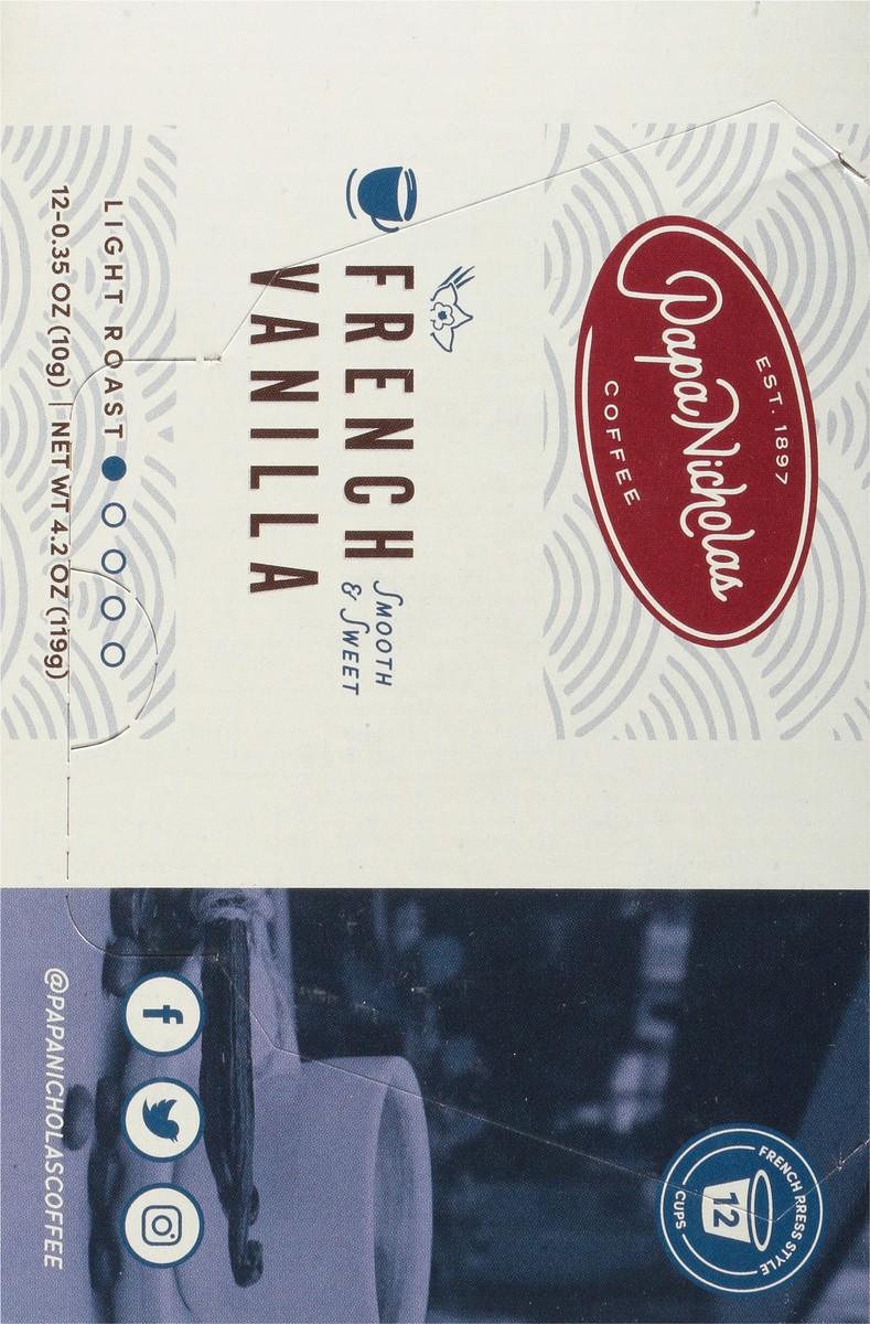 slide 9 of 10, PapaNicholas Coffee Light Roast French Vanilla Coffee 12 - 0.35 oz Cups, 12 ct
