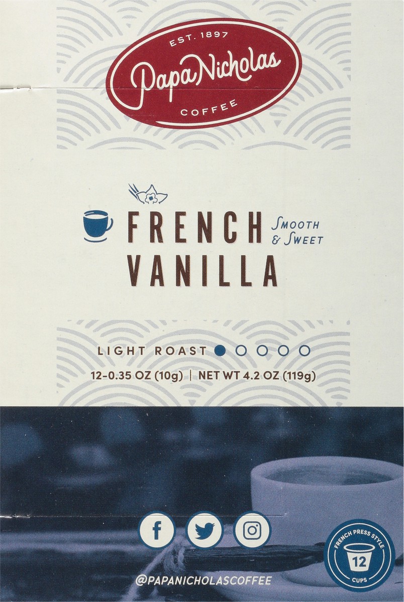 slide 3 of 10, PapaNicholas Coffee Light Roast French Vanilla Coffee 12 - 0.35 oz Cups, 12 ct