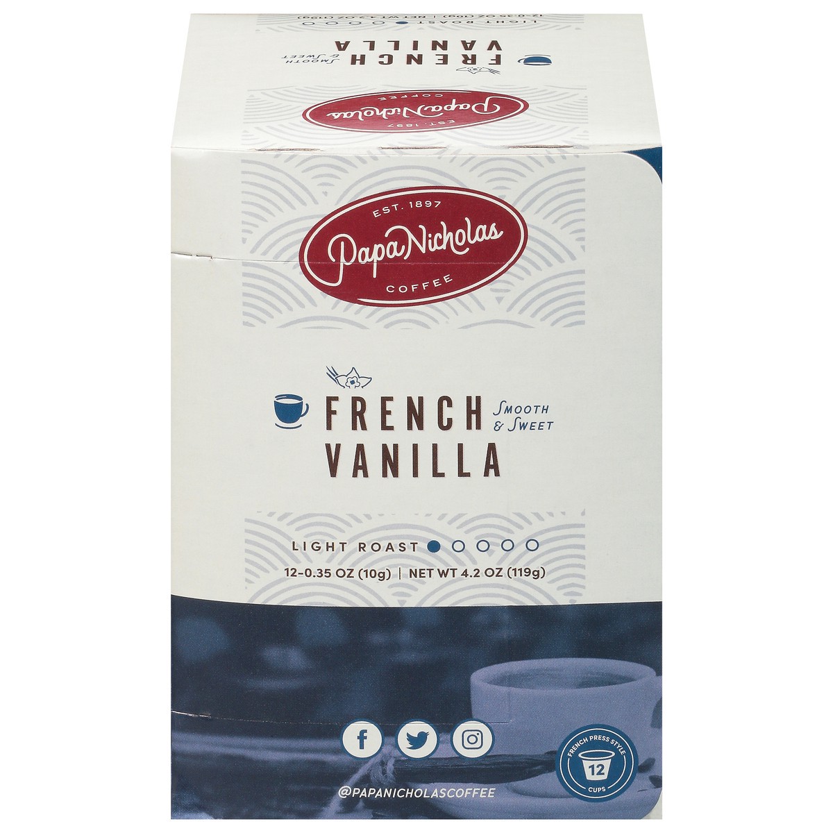 slide 10 of 10, PapaNicholas Coffee Light Roast French Vanilla Coffee 12 - 0.35 oz Cups, 12 ct