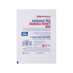 slide 1 of 1, CVS Pharmacy Sterile Latex-Free 1.8inx3in Adhesive Pad With Manuka Honey, 1 ct