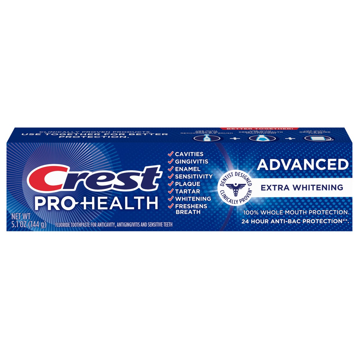 slide 1 of 9, Crest Pro-Health Advanced Extra White Toothpaste (5.1oz), 5.1 oz