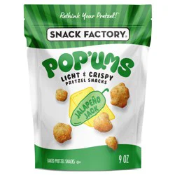 Snack Factory Jalapeno Jack Pretzel Snacks, 9 oz Bag