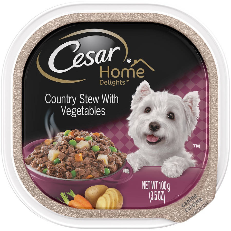 slide 1 of 1, Cesar Home Delights Country Stew with Vegetables Wet Dog Food Tray, 3.5 oz