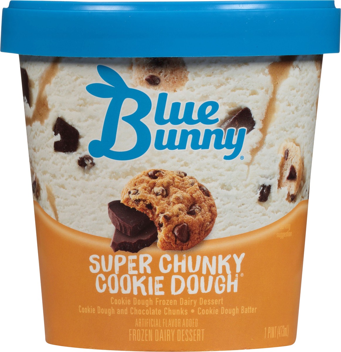 slide 1 of 10, Blue Bunny Super Chunky Cookie Dough Frozen Dairy Dessert 1 pt, 1 pint