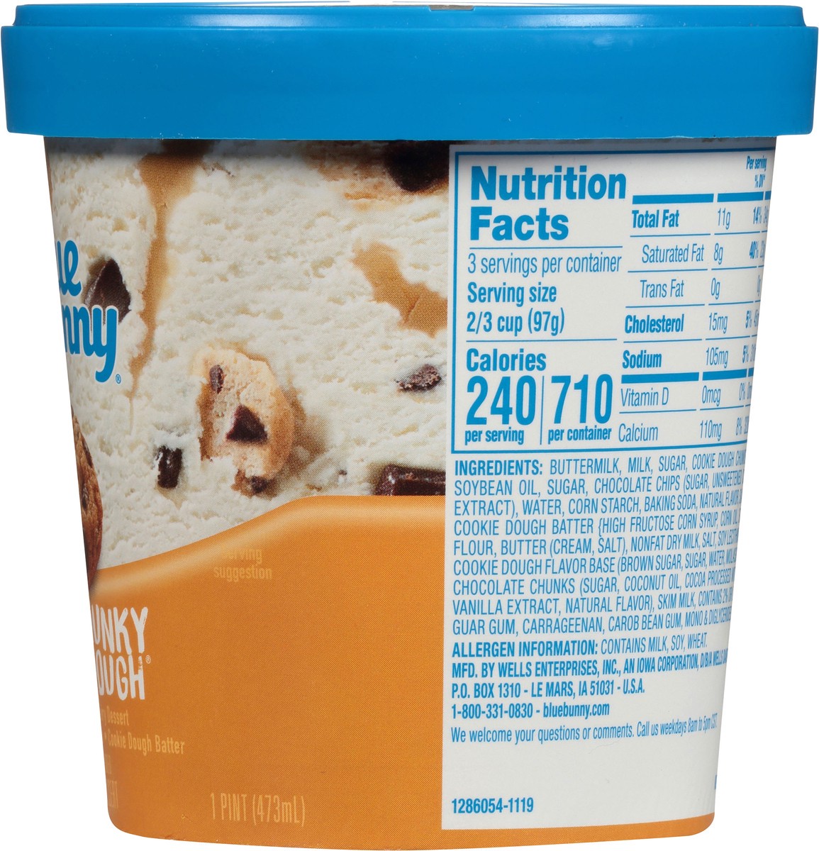 slide 8 of 10, Blue Bunny Super Chunky Cookie Dough Frozen Dairy Dessert 1 pt, 1 pint