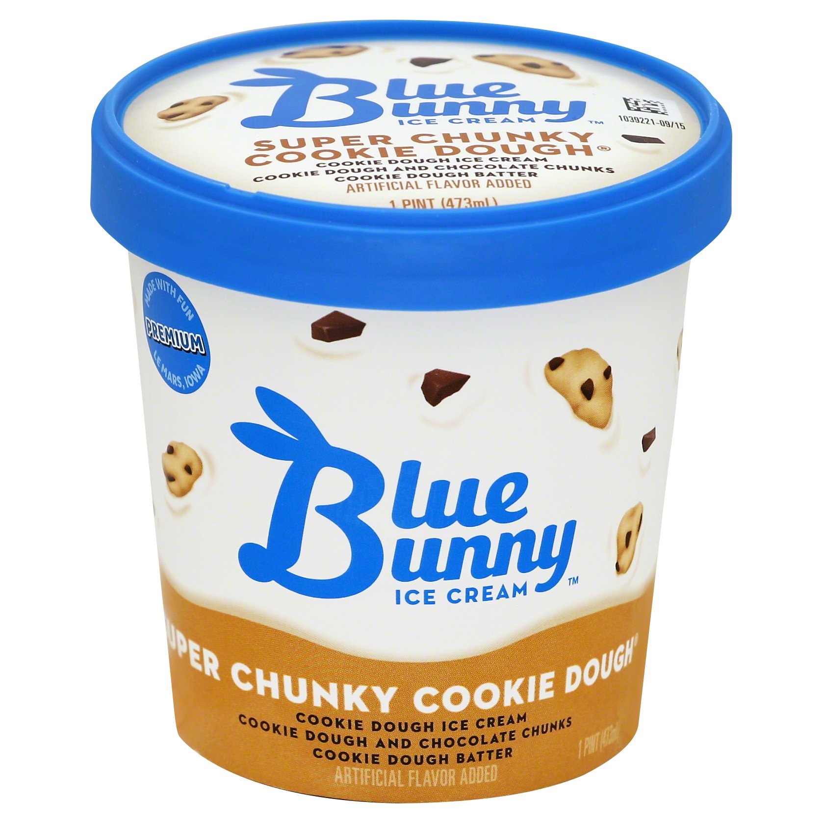 slide 1 of 1, Blue Bunny Super Chunky Cookie Dough Ice Cream, 16 oz