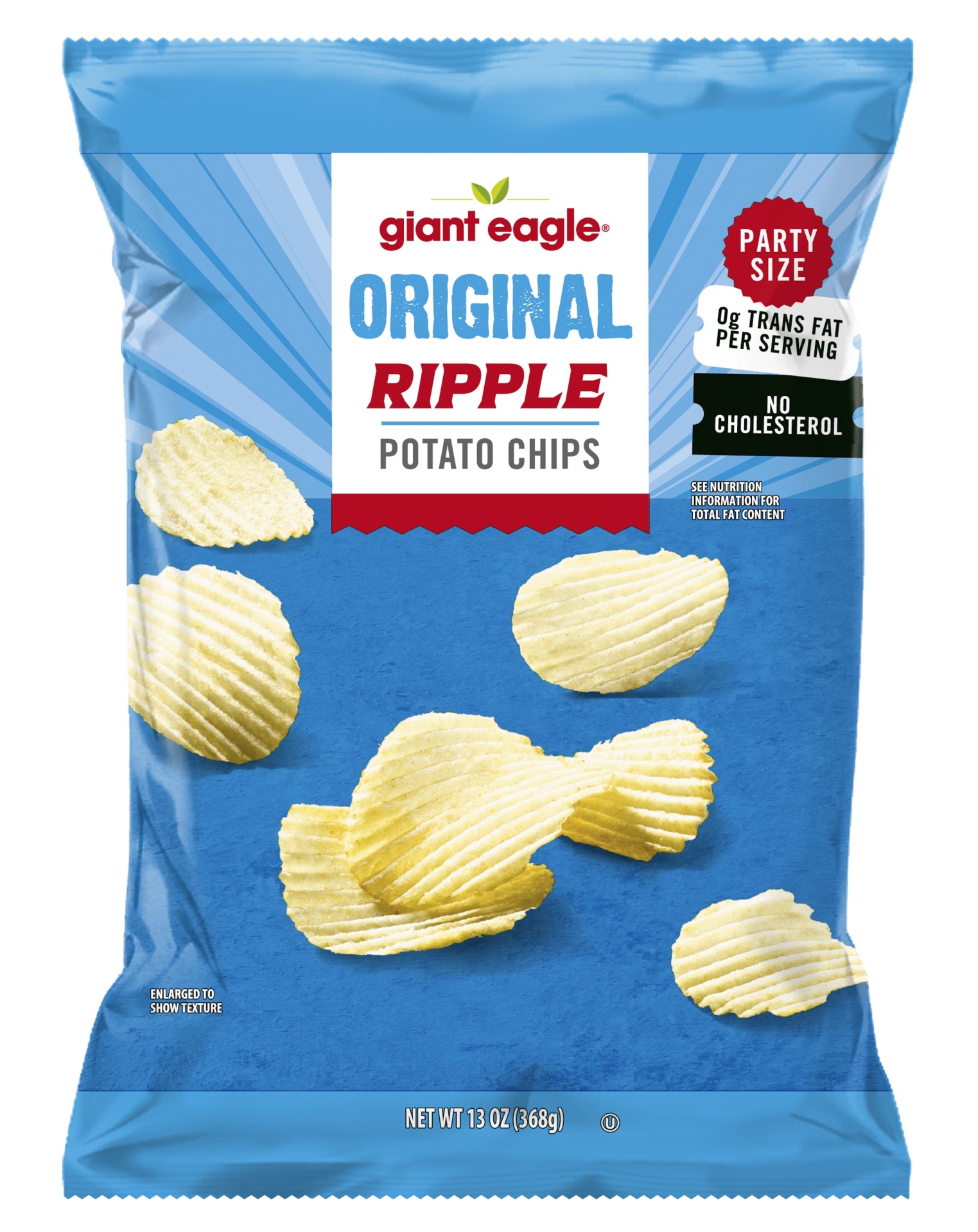 slide 1 of 1, Ge Potato Chips Party Size Rippled, 13 oz
