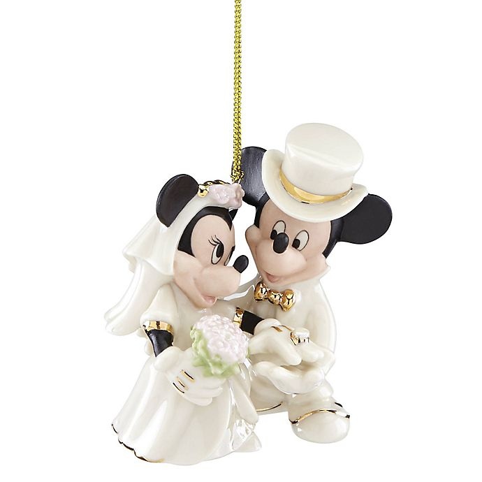 slide 1 of 1, Lenox Disney Mickey and Minnie Wedding Christmas Ornament, 1 ct