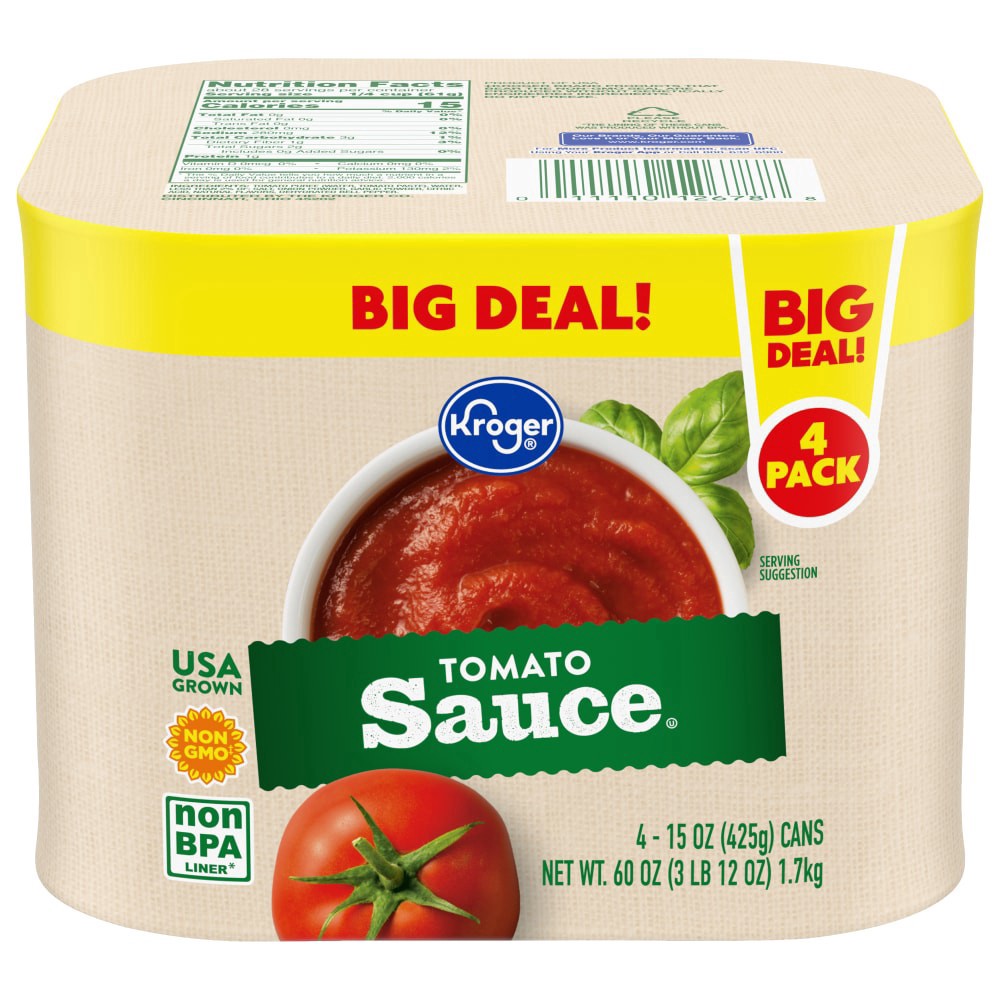 slide 1 of 3, Kroger Tomato Sauce, 4 ct; 15 oz
