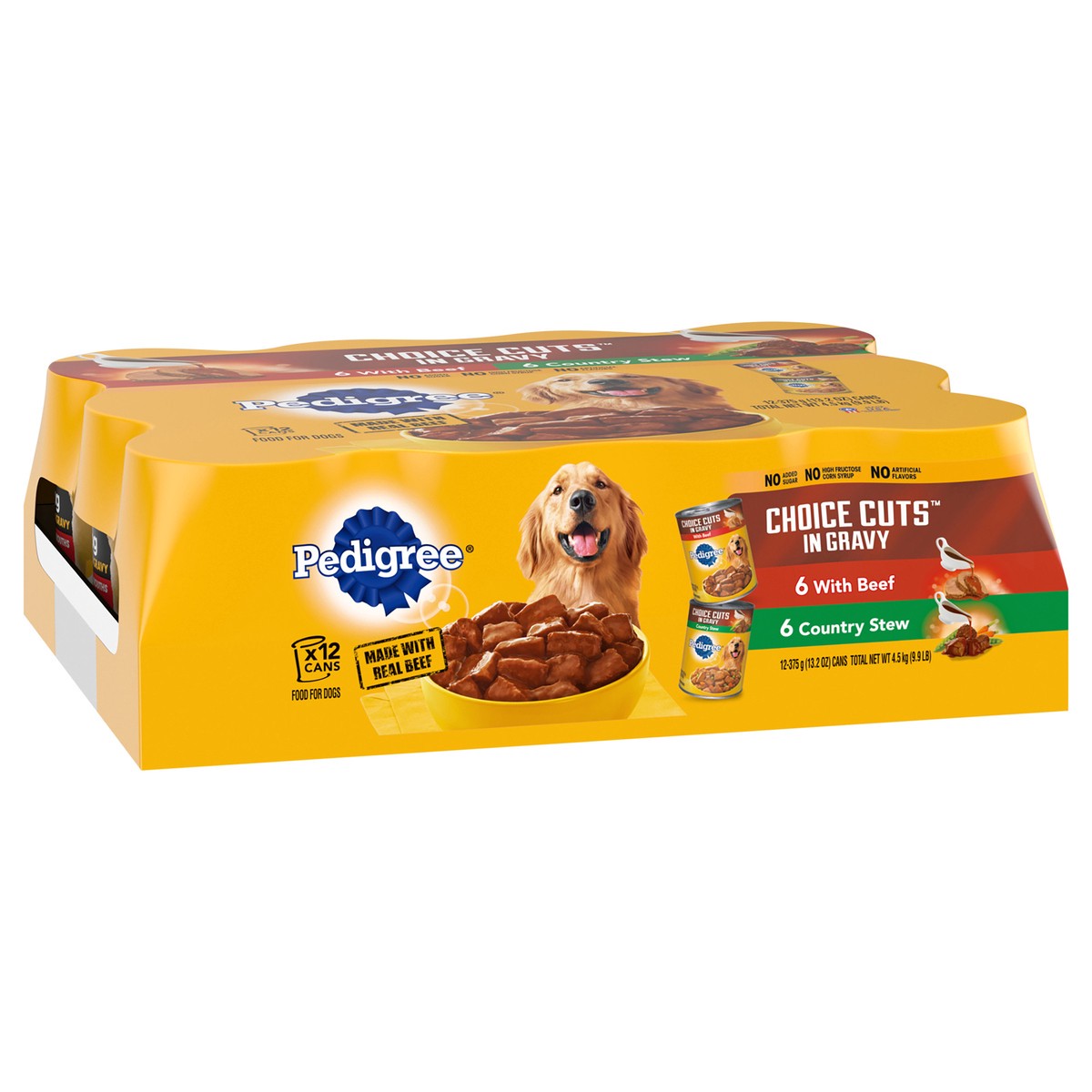 slide 2 of 9, Pedigree Choice Cuts in Gravy Combo Pack Beef & Country Stew Wet Dog Food, 13.2 oz, 12 ct