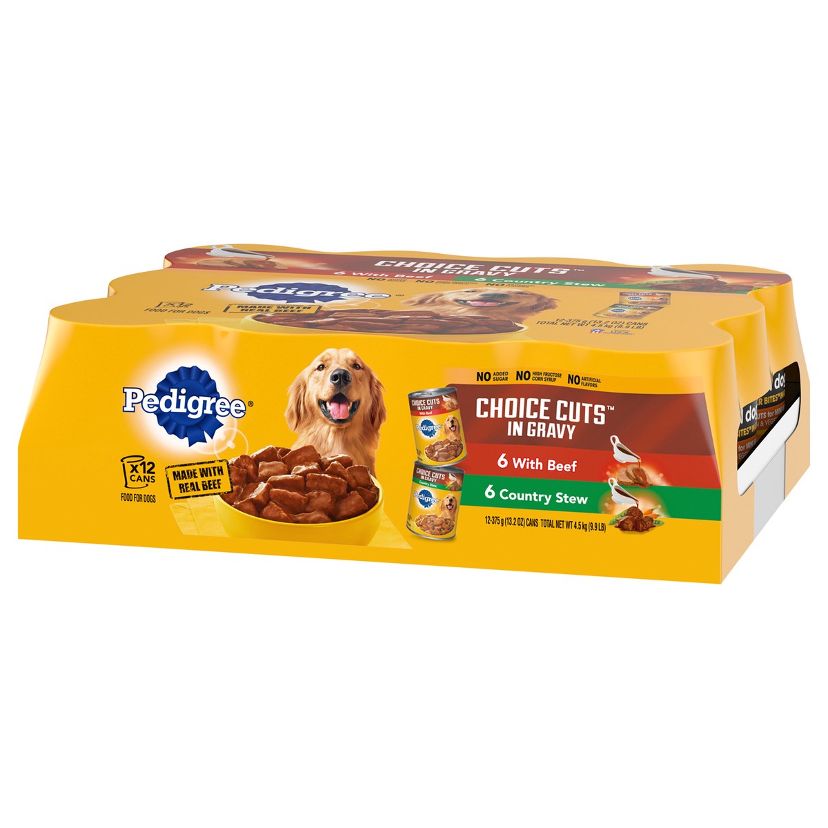 slide 3 of 9, Pedigree Choice Cuts in Gravy Combo Pack Beef & Country Stew Wet Dog Food, 13.2 oz, 12 ct