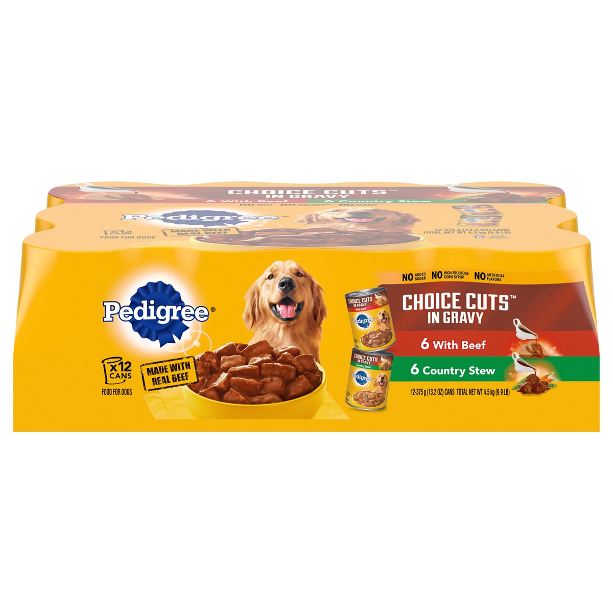 slide 1 of 9, Pedigree Choice Cuts in Gravy Combo Pack Beef & Country Stew Wet Dog Food, 13.2 oz, 12 ct