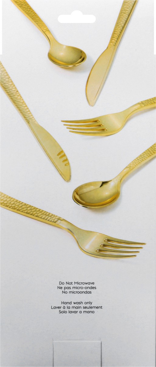 slide 3 of 11, Sensations Assorted Cutlery Gold Hammered, 24 ct