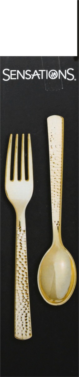 slide 11 of 11, Sensations Assorted Cutlery Gold Hammered, 24 ct