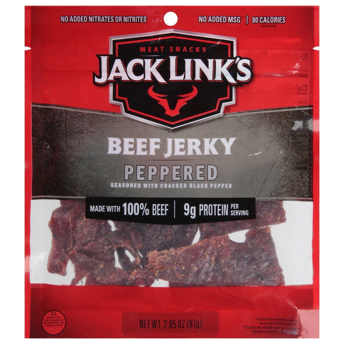 slide 1 of 9, Jack Link's Peppered Beef Jerky 2.85 oz, 2.85 oz