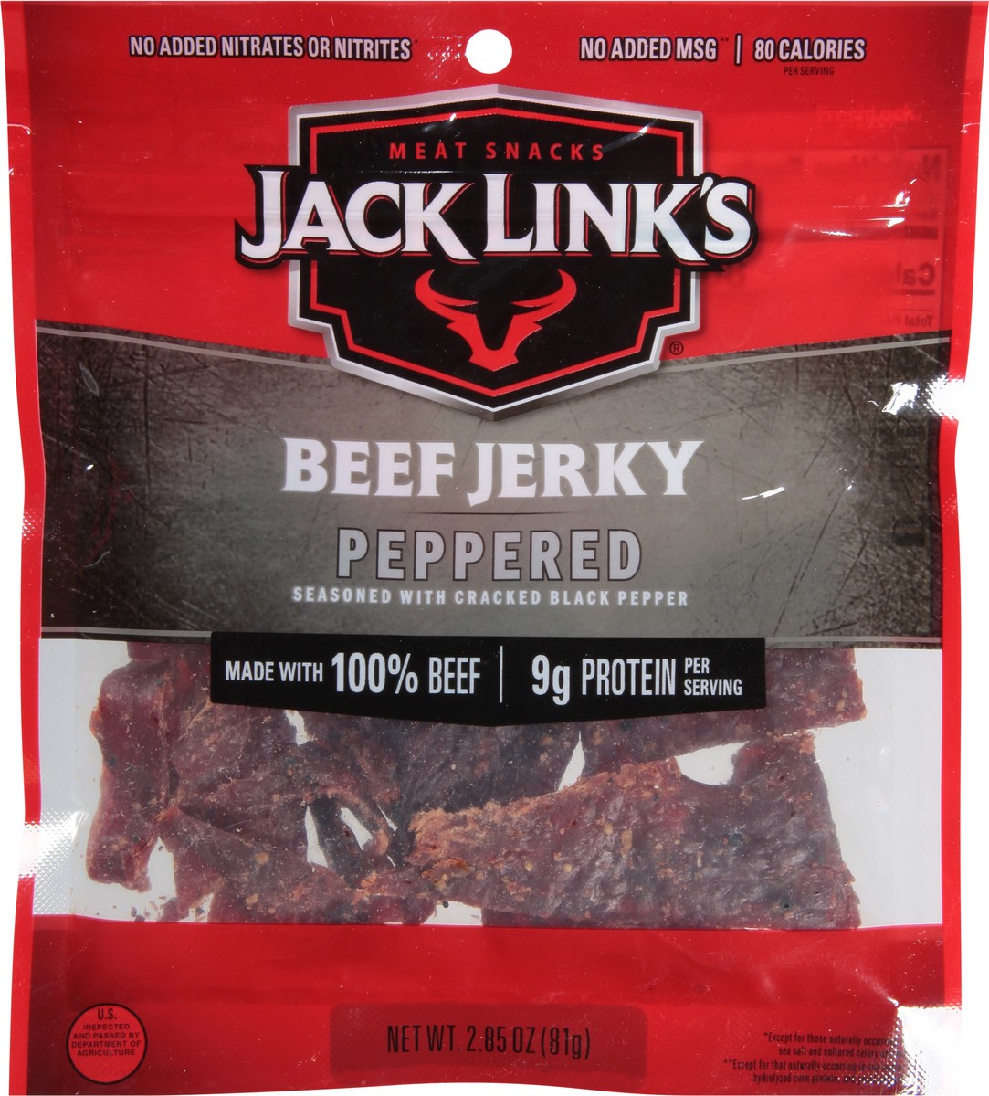 slide 7 of 9, Jack Link's Peppered Beef Jerky 2.85 oz, 2.85 oz