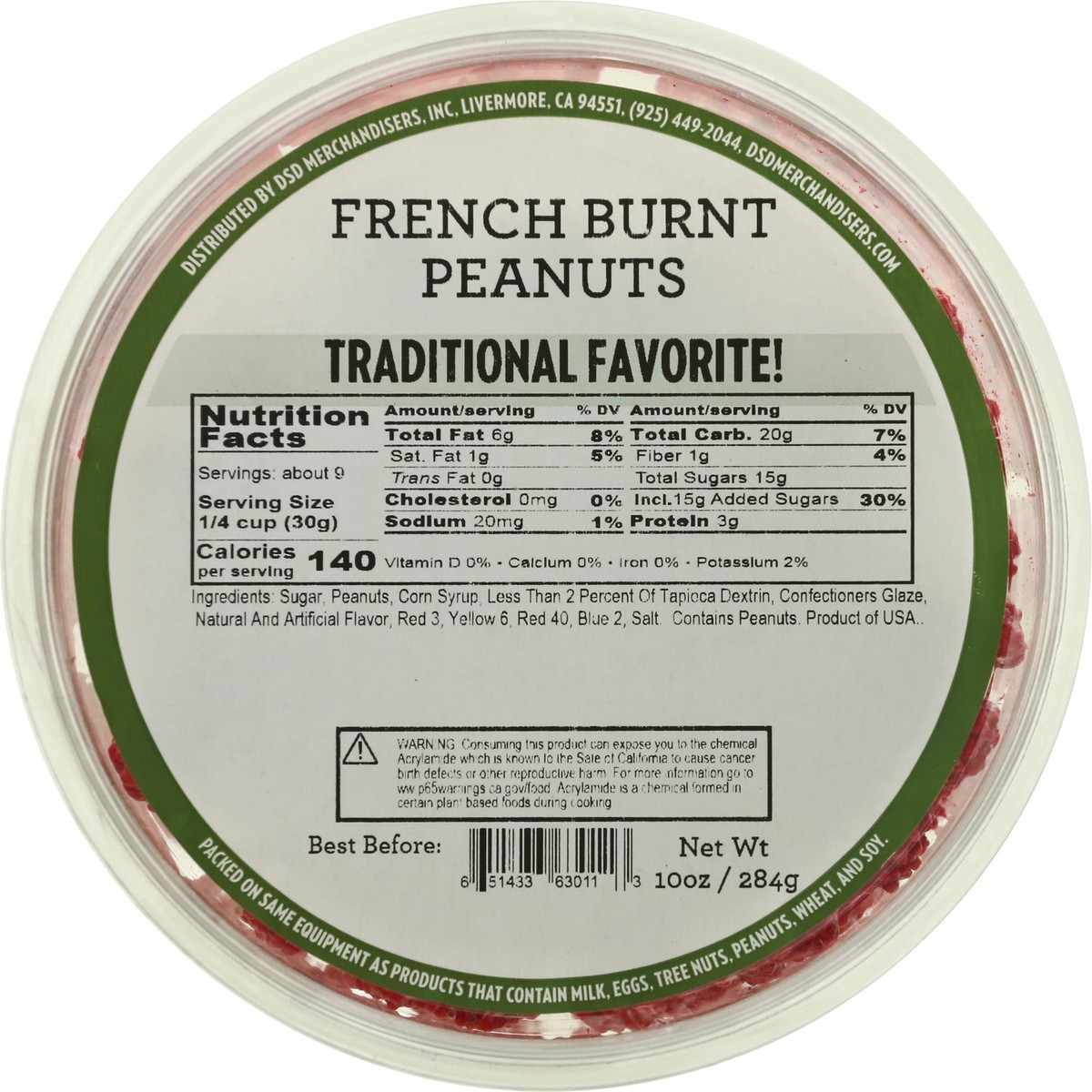 slide 9 of 10, DSD Merchandisers French Burnt Peanuts - 10 OZ, 10 oz